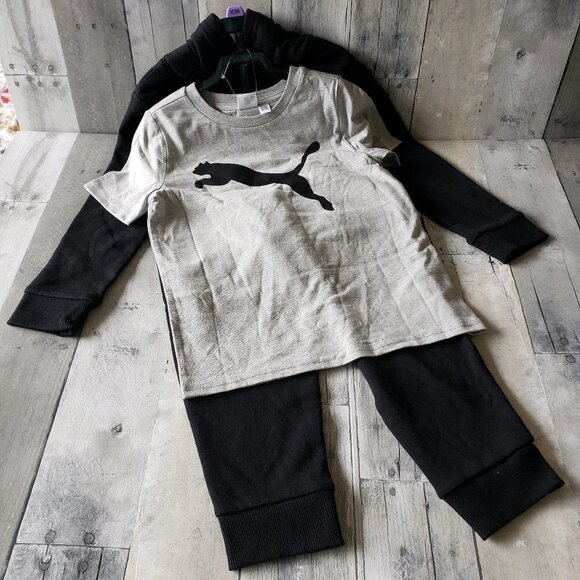 NWT - 3-Piece Set Puma Logo Youth (1 Tee, 1 Hoodie, 1 Jogger Pant) Size XS (5/6) - Picture 4 of 8